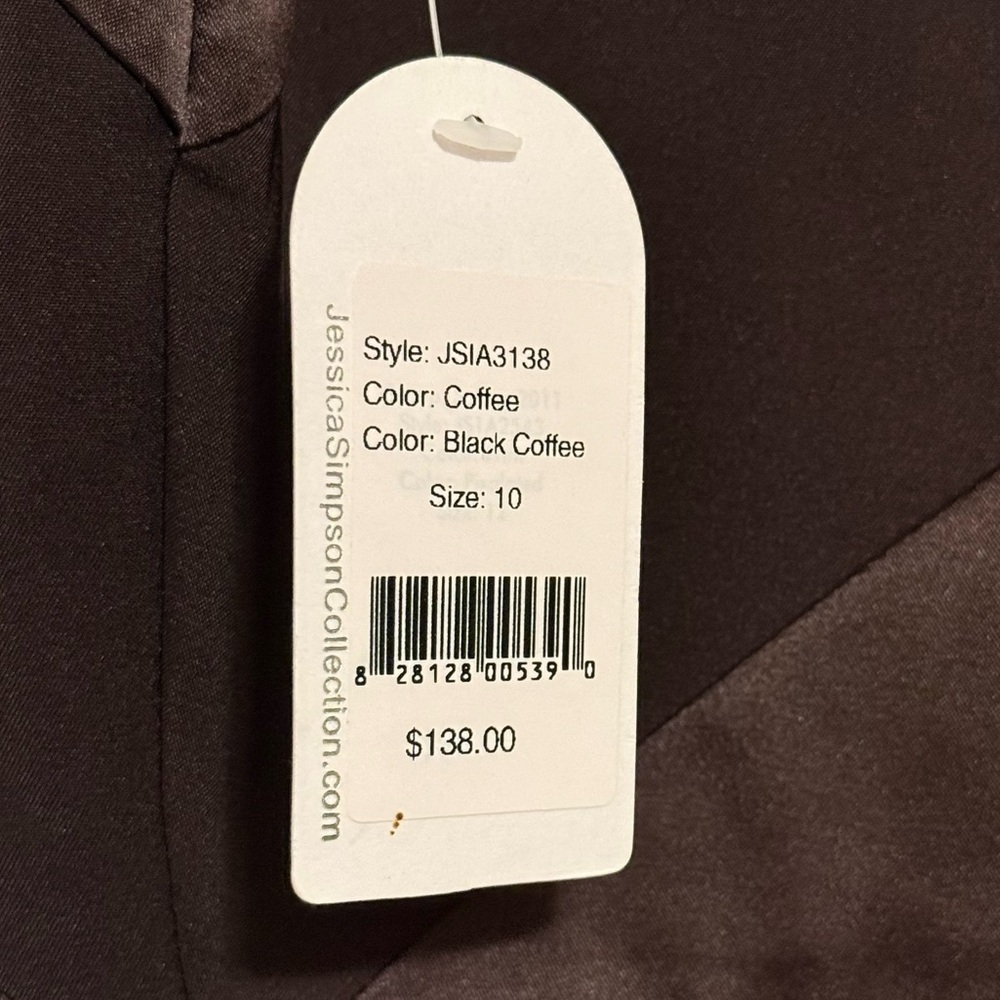 Jessica Simpson Sheath Sleeveless Dress Lined Size 10 Cocoa Business NWT - Picture 3 of 4